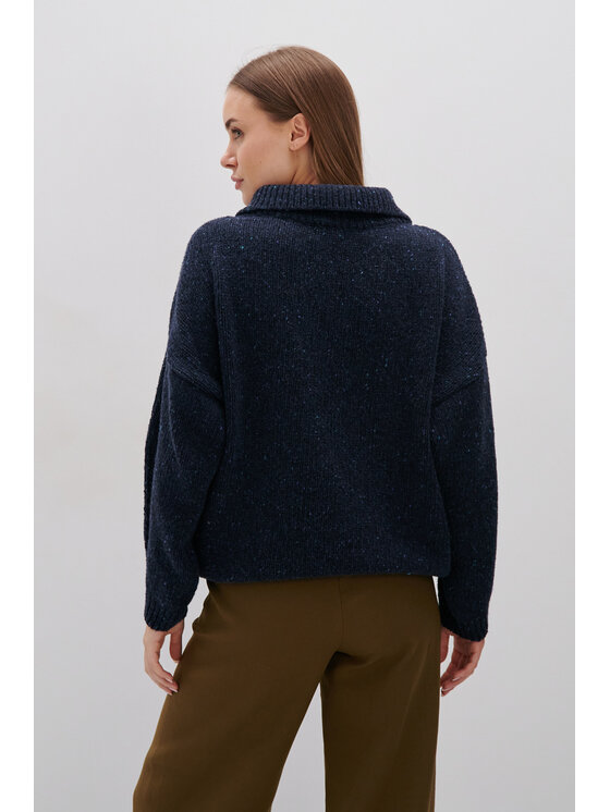 Fobya Fobya Sweter F2065 Granatowy Basic Fit