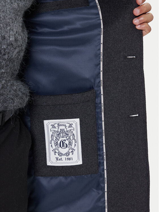 Guess Guess Vilnonis paltas M4BL3S WGJ82 Pilka Slim Fit