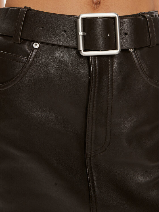 PINKO Pinko Φούστα δερμάτινη Grenada 103894 A21L Καφέ Regular Fit