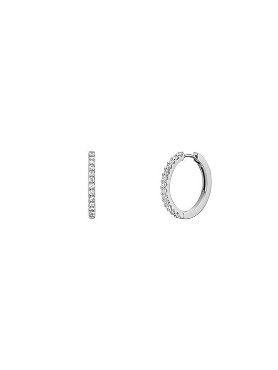 Fossil Fossil Kolczyki Er S Pave Hoop JF04802040 Srebrny