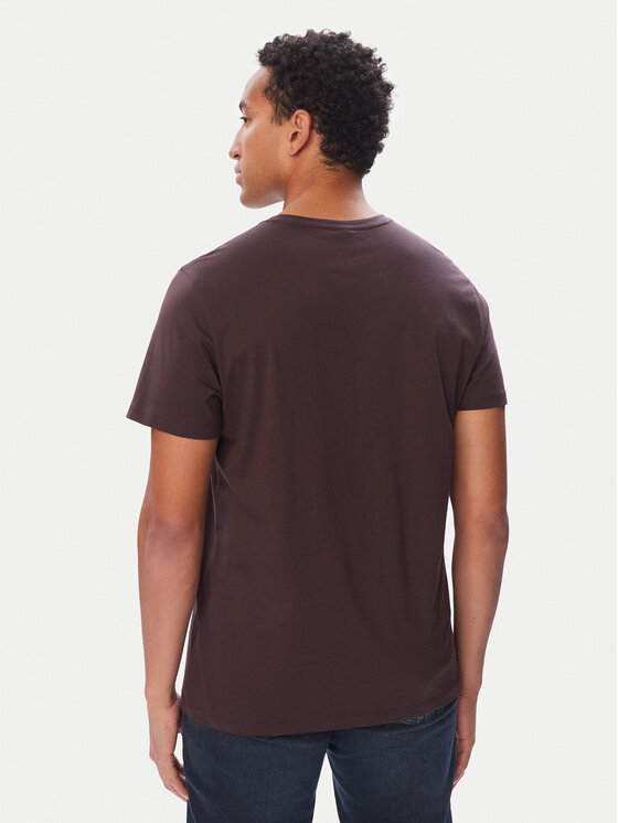 BOSS BOSS T-Shirt 50565324 Brązowy ciemny Regular Fit