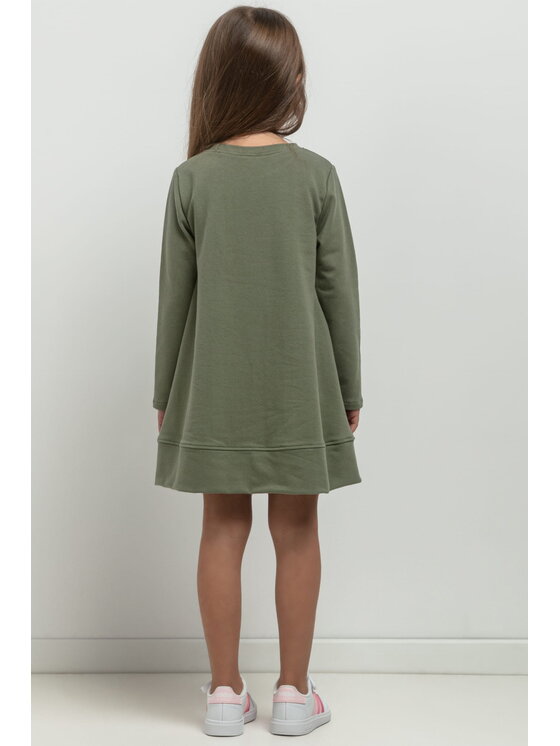 Tessita Tessita Sukienka dzianinowa SUKIENKA MMD36_8_116 Khaki Basic Fit