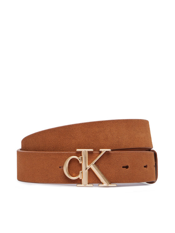 Calvin Klein Curea de Damă Round Ck Buckle Suede LV04F7144G Maro