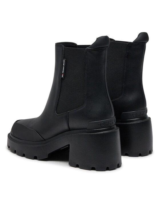 Tommy Jeans Tommy Jeans Čizme Tjw Mid Heel Chelsea Boot EN0EN02681 Crna