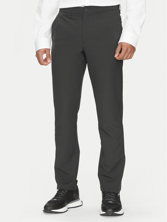 BOSS Bavlnené nohavice T_Commuter 50534303 Sivá Slim Fit