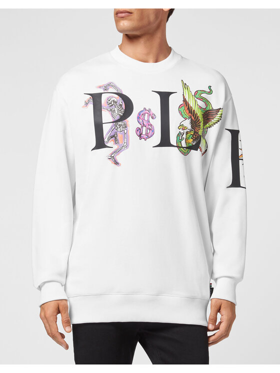 PHILIPP PLEIN PHILIPP PLEIN Bluza 283 Biały Regular Fit