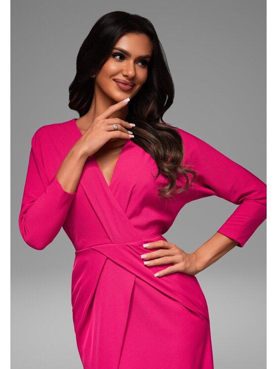 Ombre Ombre Sukienka wieczorowa LA-OM-DLR093 Różowy Regular Fit