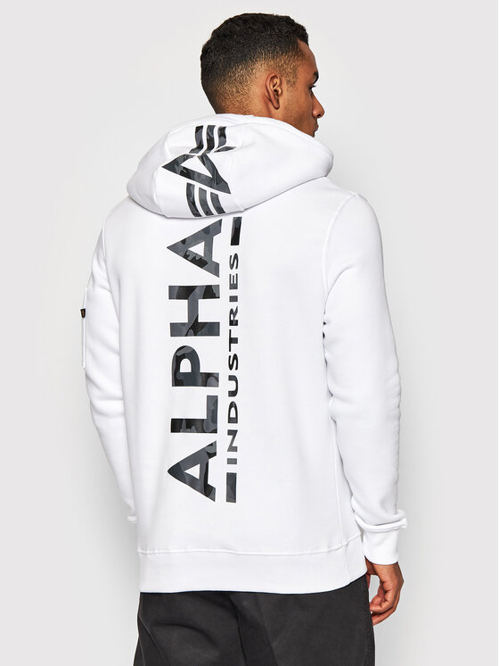 Alpha Industries Alpha Industries Džemperis ar kapuci Back Print Como Print 178318CP Balts Regular Fit