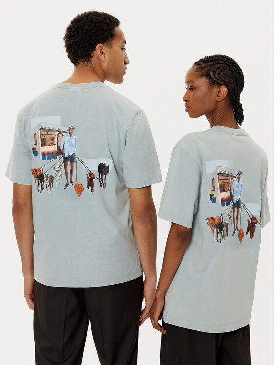 Filling Pieces Filling Pieces T-Shirt Unisex Dog Walker 7449981 Zielony Regular Fit