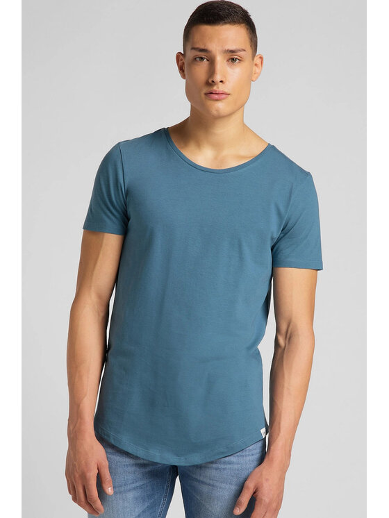 Lee Lee T-Shirt ELONGATED TEE Niebieski Regular Fit