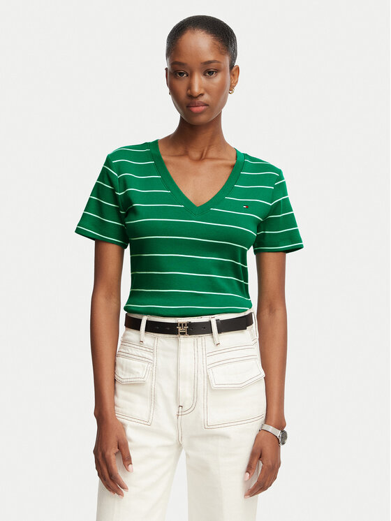 Tommy Hilfiger Tricou New Cody WW0WW40584 Verde Slim Fit