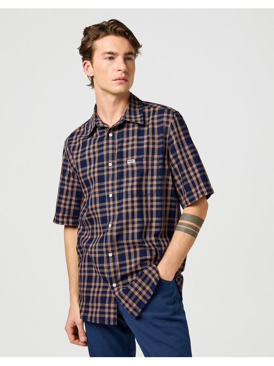 Wrangler Wrangler Camicia SS 1 PKT SHIRT RAW Multicolore Regular Fit
