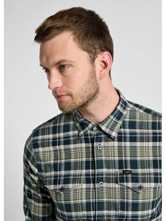 Lee Lee Koszula REGULAR SHIRT Zielony Regular Fit
