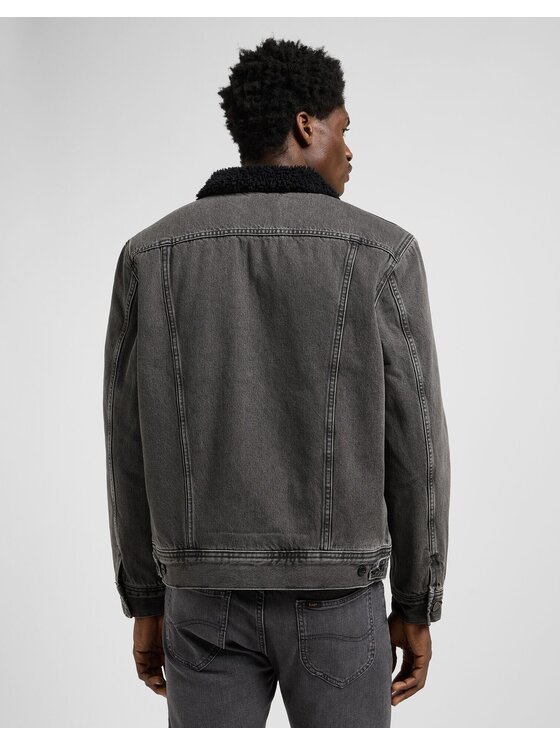 Lee Lee Kurtka jeansowa SHERPA JACKET Szary Regular Fit