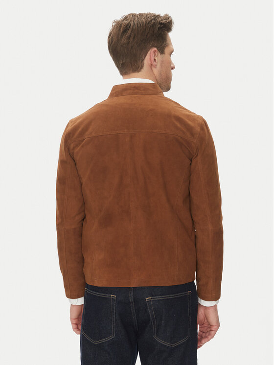 Serge Pariente Serge Pariente Giacca di pelle Sylvino Vs Marrone Slim Fit