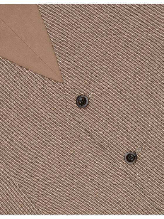Borgio Borgio Kamizelka garniturowa kamizelka_raiano_br Brązowy Slim Fit