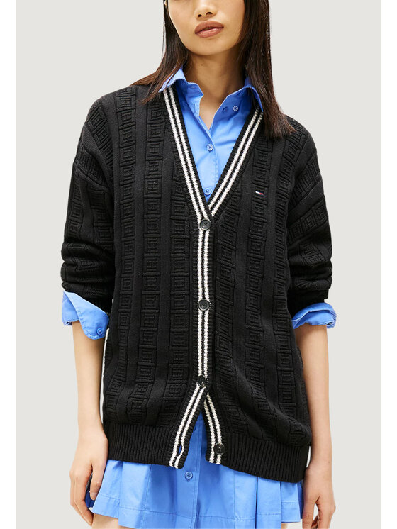 Tommy Jeans Tommy Jeans Cardigan DW0DW22026 Nero Casual Fit
