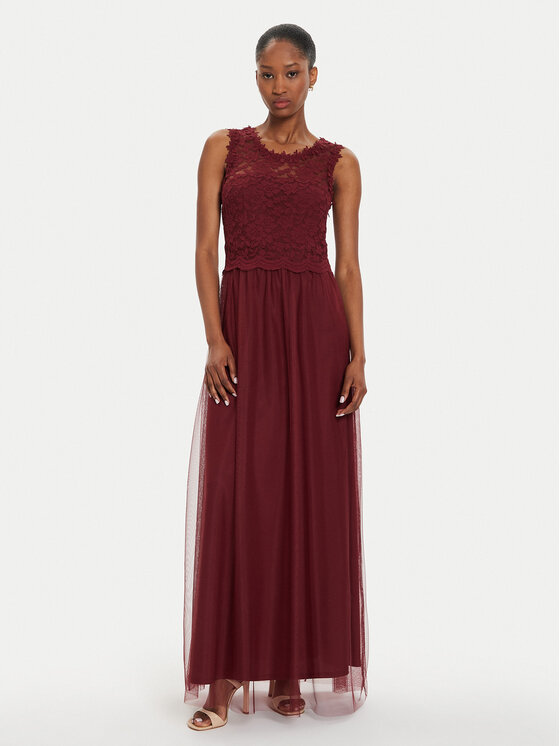 Vila Vila Abendkleid Lynnea 14052673 Dunkelrot Regular Fit