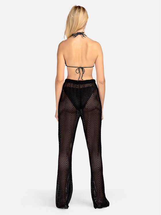 Miss Lou Miss Lou Pantaloni di tessuto O-CE1-CZ Nero