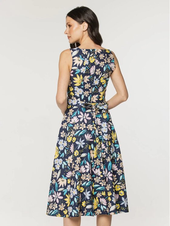 Willsoor Willsoor Sukienka koktajlowa 67962/2 Granatowy A-Line Fit