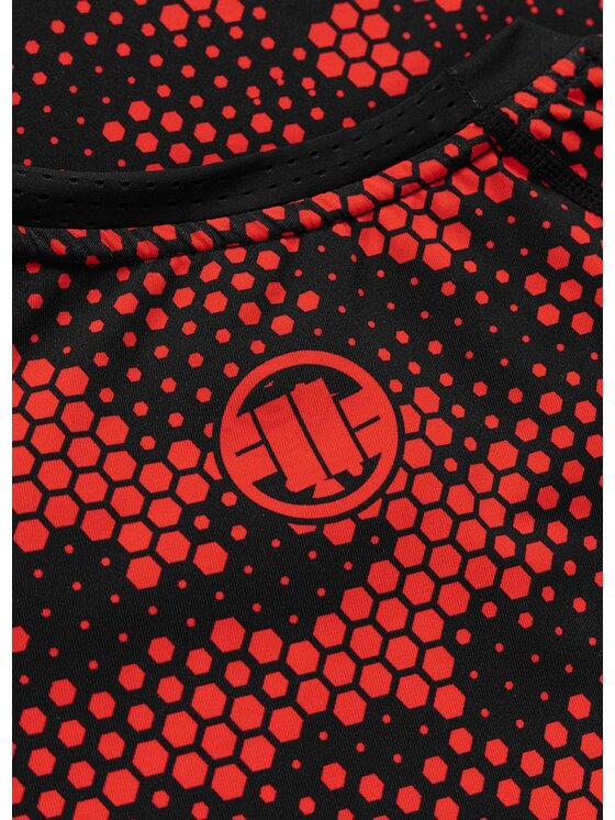 PITBULL PITBULL Koszulka techniczna HEX CAMO HILLTOP Czerwony Regular Fit
