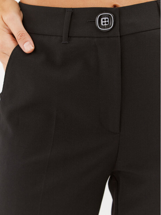 Marella Marella Medžiaginės kelnės Lerici 2331361838200 Juoda Regular Fit
