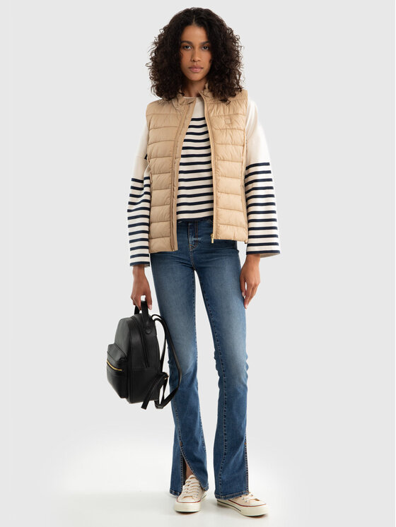 BIG STAR BIG STAR Bezrękawnik TRINOE_801_130 Beżowy Basic Fit