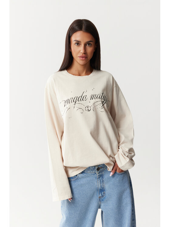Magda Matyja Magda Matyja Bluzka ALEX LONGSLEEVE CREAM Beżowy Loose Fit