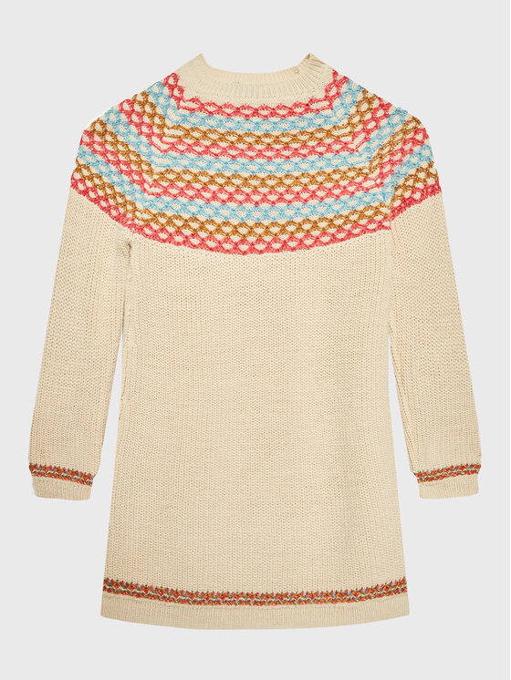 United Colors Of Benetton United Colors Of Benetton Kötött ruha 1176HV002 Bézs Regular Fit