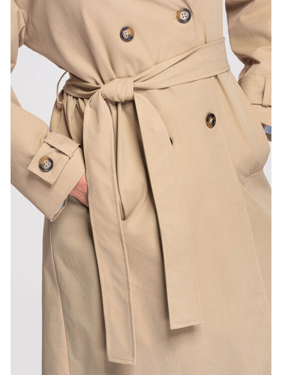 Ombre Ombre Płaszcz przejściowy OW-COLC-0119 Beżowy Oversize