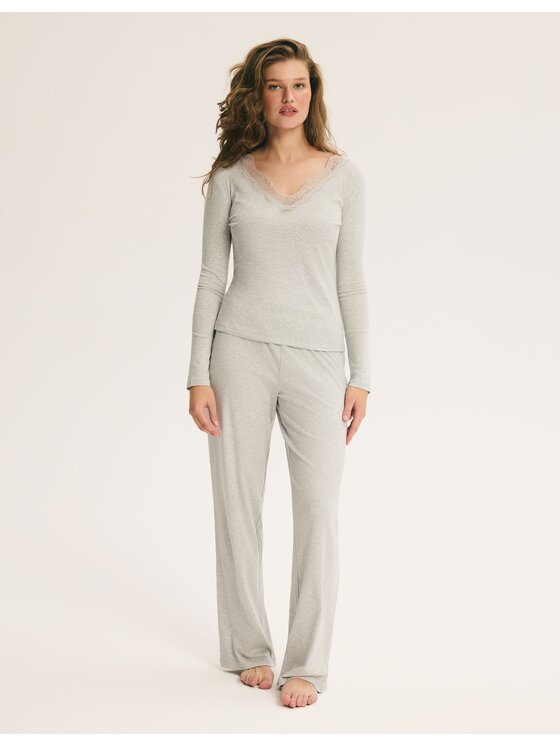 Esotiq Esotiq Piżama 46067 Szary Regular Fit
