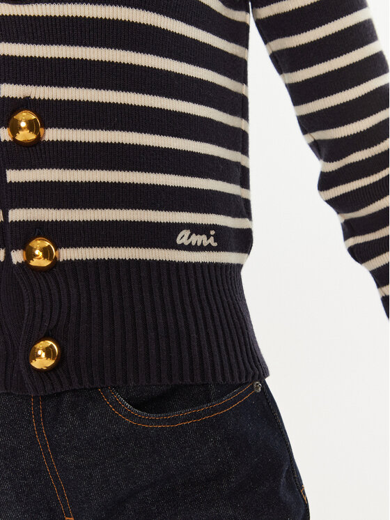 AMI Paris AMI Paris Kardigan FKC039KN0061 Granatowy Regular Fit
