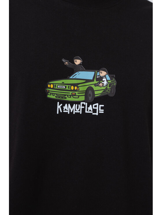 Kamuflage Kamuflage T-Shirt Pull Up Czarny Relaxed Fit