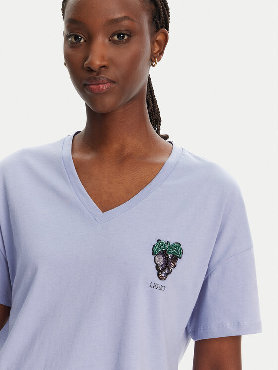 Liu Jo Liu Jo T-Shirt WA5366 JS904 Fioletowy Regular Fit