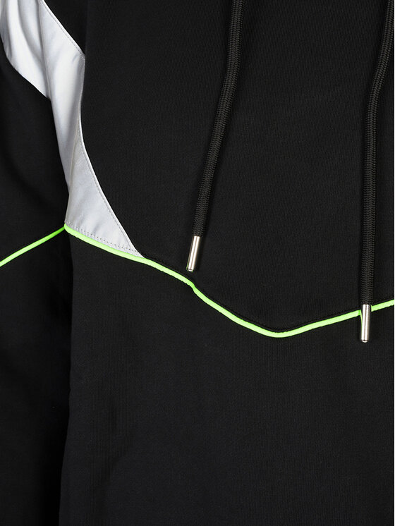 Les Hommes Les Hommes Mikina LHH702750B | Oversize Hoodie Černá Oversize