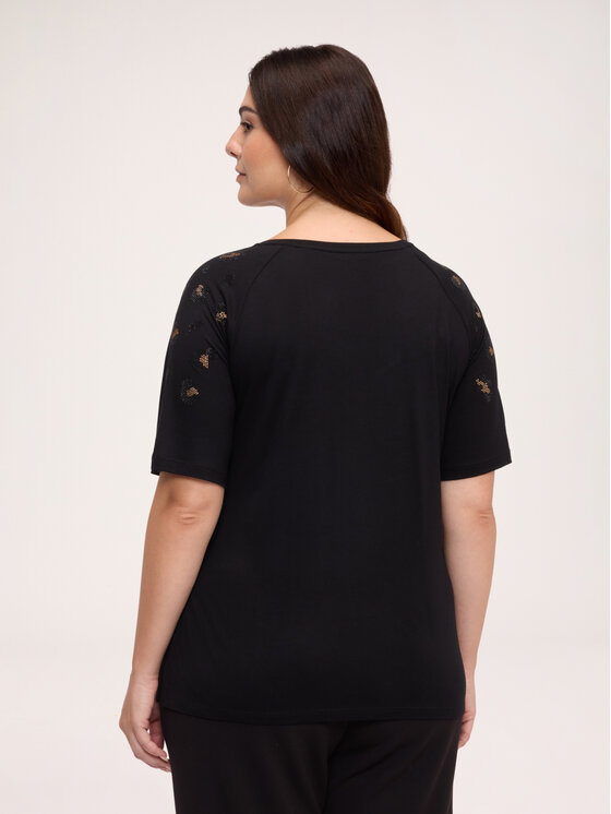 Fiorella Rubino Fiorella Rubino T-Shirt G00KL009617N033 Czarny Regular Fit