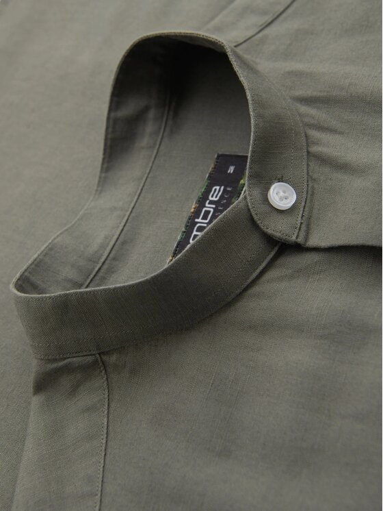 Ombre Ombre Koszula OM-SHCS-0161 Khaki Regular Fit