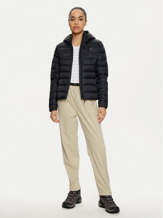 4F 4F Žieminė striukė 4FWAW24TDJAF468 Juoda Slim Fit