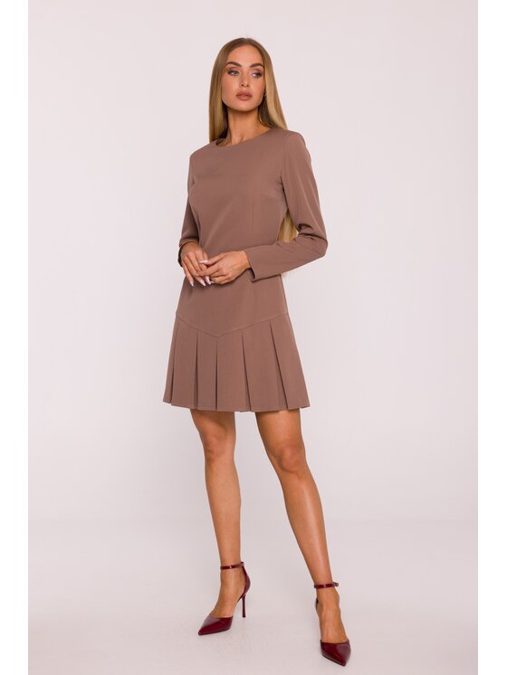 Made of Emotion Made of Emotion Sukienka wieczorowa M872 Brązowy Modern Slim Fit