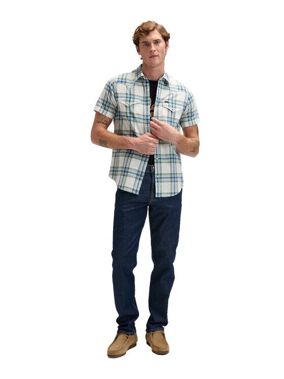 Lee Lee Koszula 112376551 Zielony Regular Fit