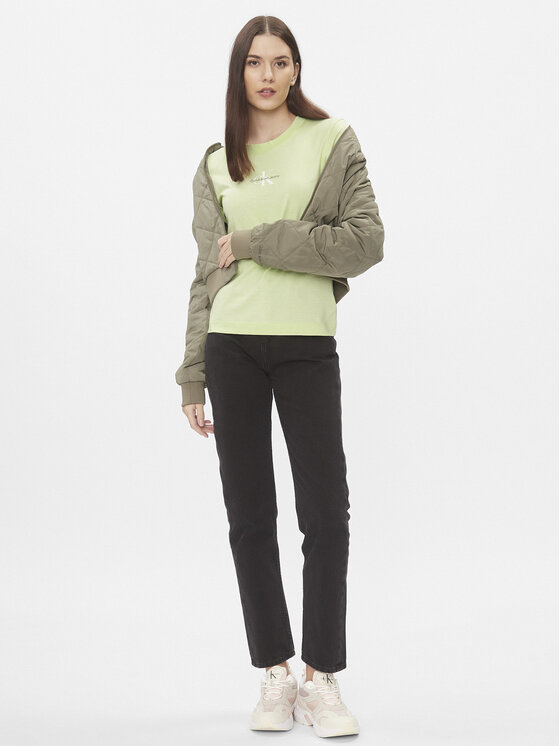Calvin Klein Jeans Calvin Klein Jeans Marškinėliai Monologo J20J222564 Žalia Slim Fit