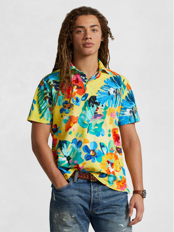 Polo Ralph Lauren Polo Ralph Lauren Тениска с яка и копчета 710935223001 Жълт Regular Fit