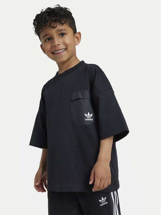 adidas Set T Shirt und Shorts adicolor IY4817 Schwarz Loose Fit Modivo