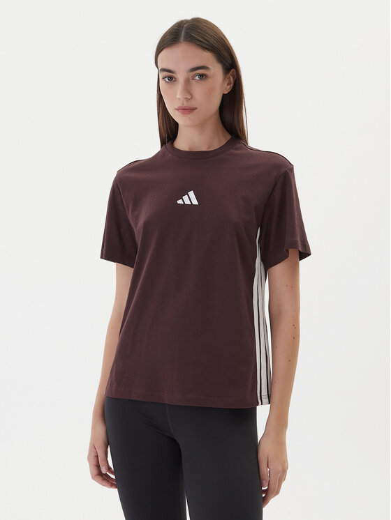 adidas adidas Футболка Essentials 3-Stripes JX7621 Коричневий Regular Fit