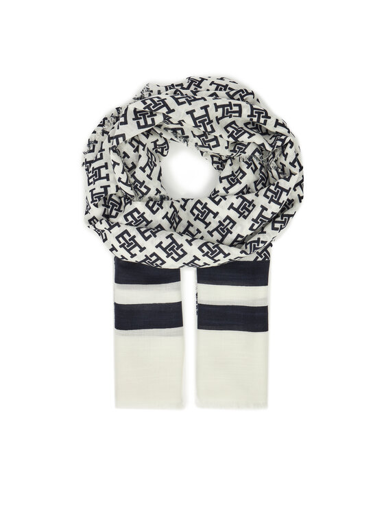 Fular Tommy Hilfiger Beach Summer Mono Scarf AW0AW16030 Écru