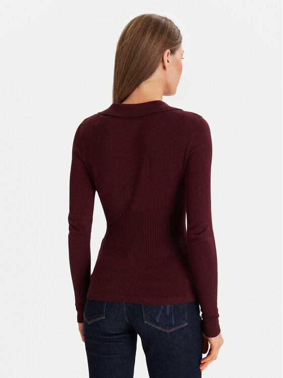 Morgan Morgan Sveter 252-MBANOU Bordová Slim Fit
