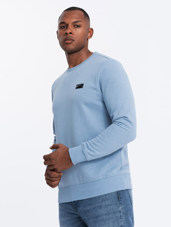 Ombre Ombre Mikina OM-SSNZ-0136 Modrá Regular Fit