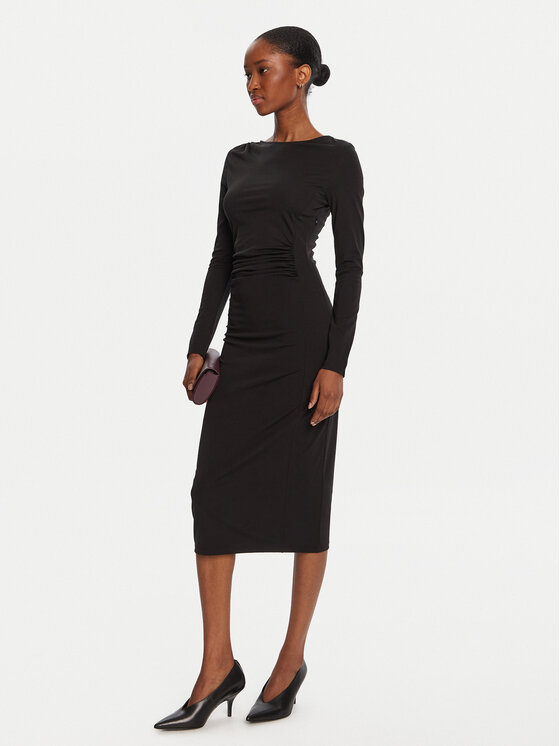 KAOS KAOS Rochie cocktail Abiti RI1MA002 0001 Negru Slim Fit