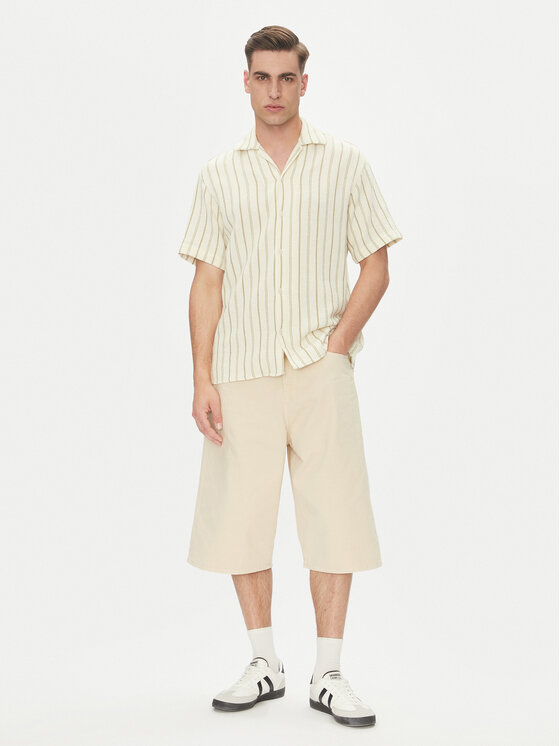Jack & Jones Jack & Jones Džínsové šortky Owen 12277167 Béžová Baggy Fit