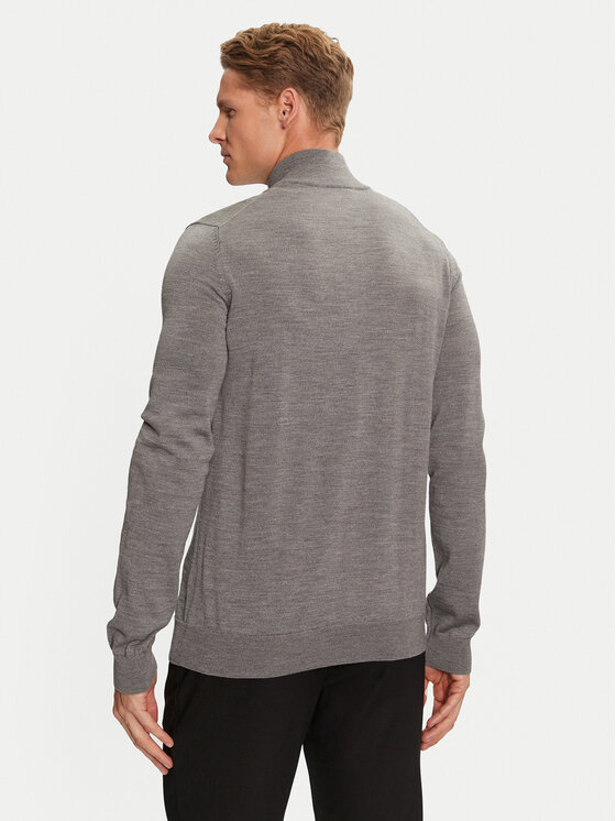 HUGO Hugo Pulover San Quirin-M 50474175 Gri Regular Fit